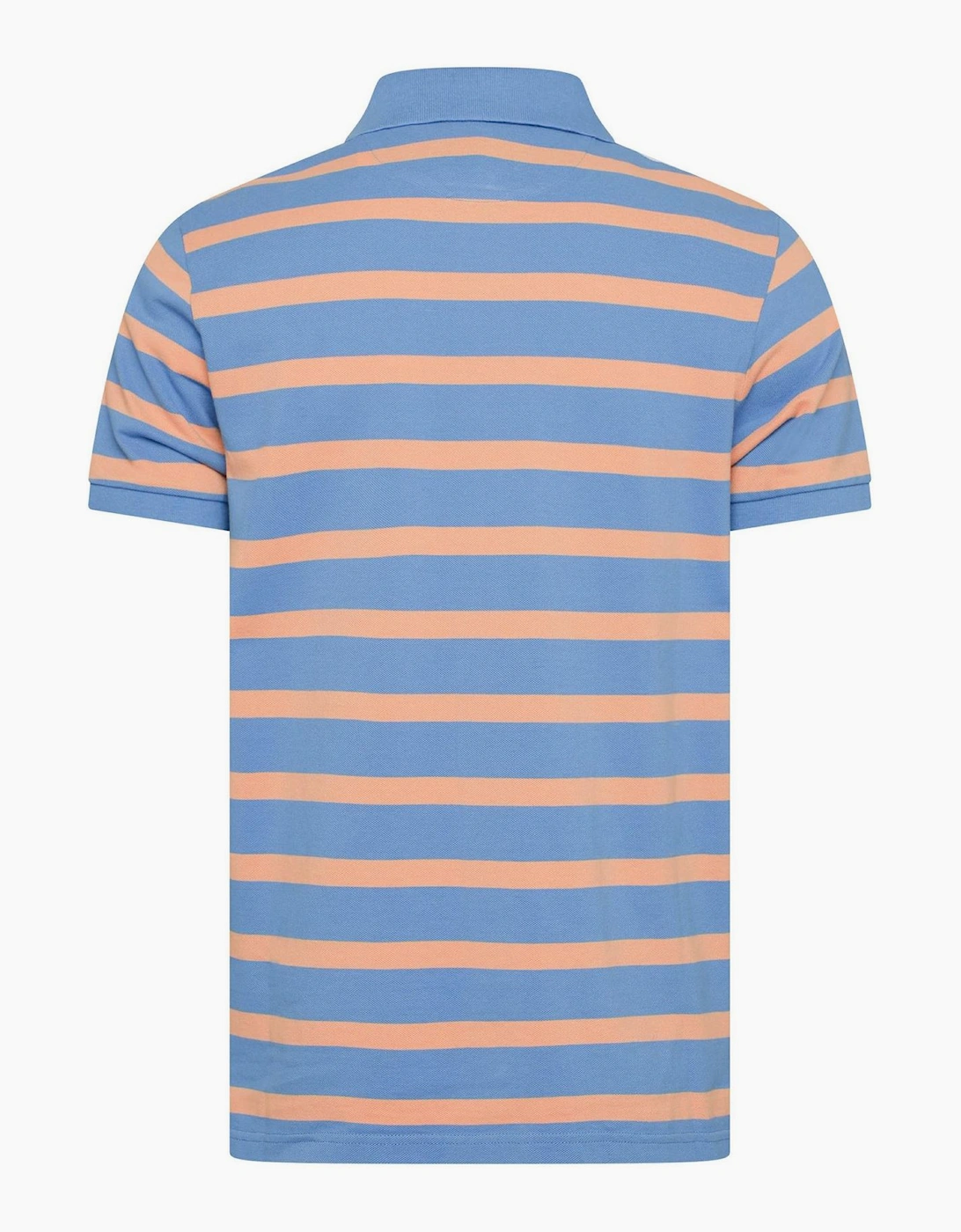 Striped Collared Neck Short Sleeve Polo Shirt