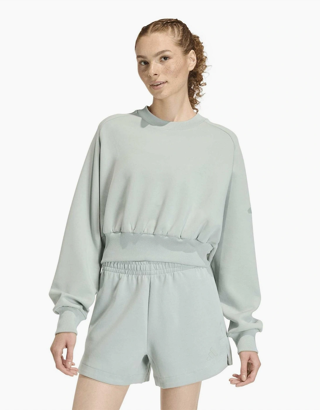 Crew Neck Raglan Long Sleeve Elasticated Waist Sweatshirt
