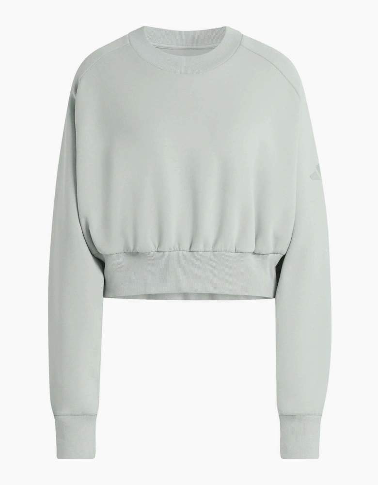 Crew Neck Raglan Long Sleeve Elasticated Waist Sweatshirt