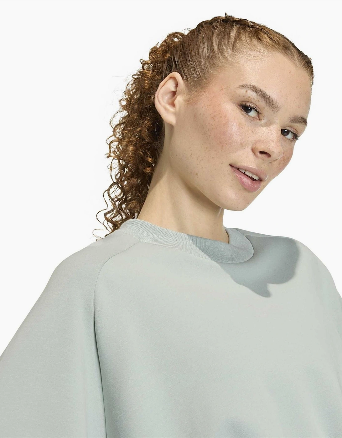 Crew Neck Raglan Long Sleeve Elasticated Waist Sweatshirt