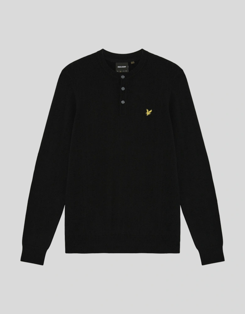 Cotton Merino Henley Jumper