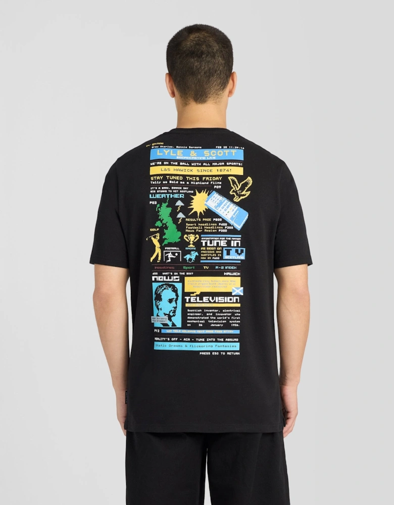TV Pixel Back Graphic T-Shirt