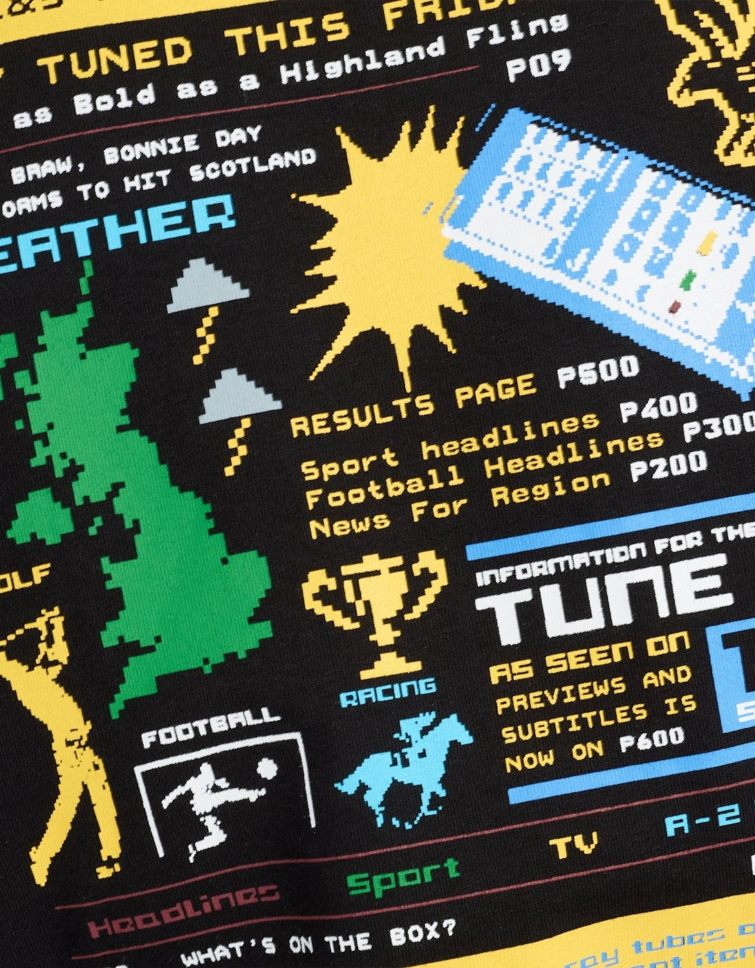 TV Pixel Back Graphic T-Shirt