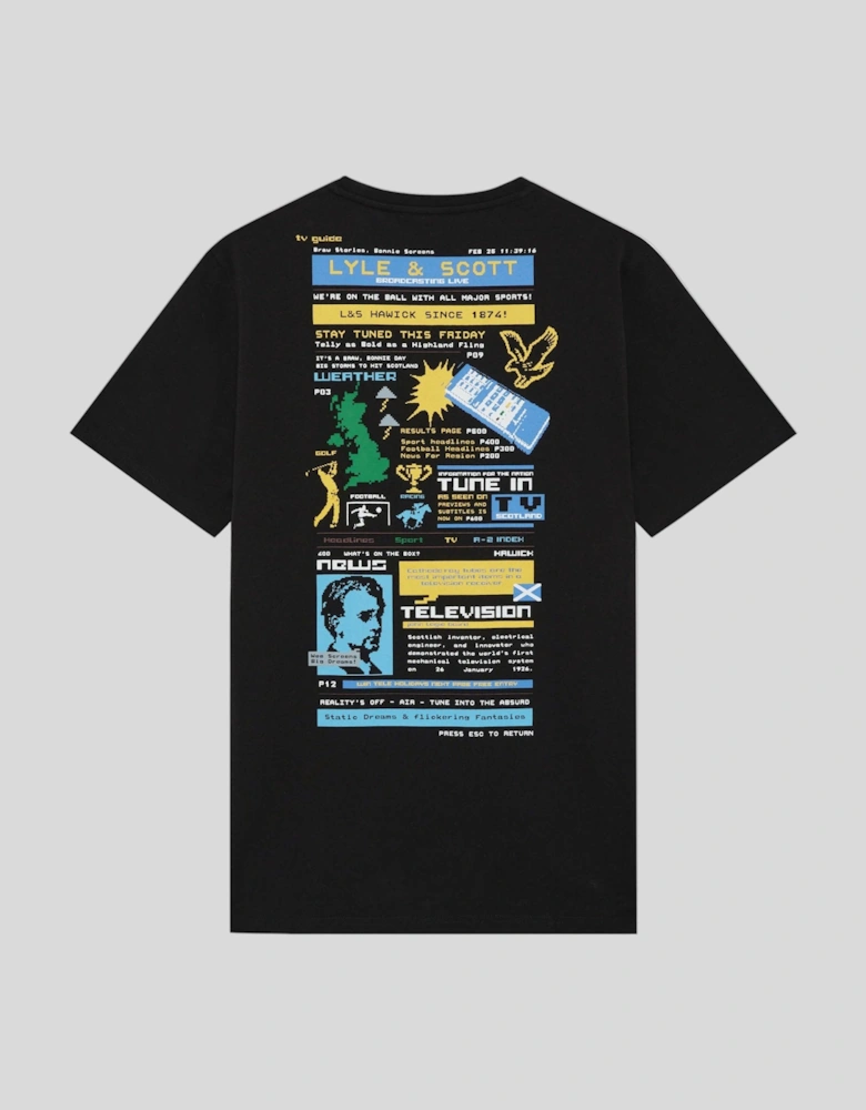 TV Pixel Back Graphic T-Shirt
