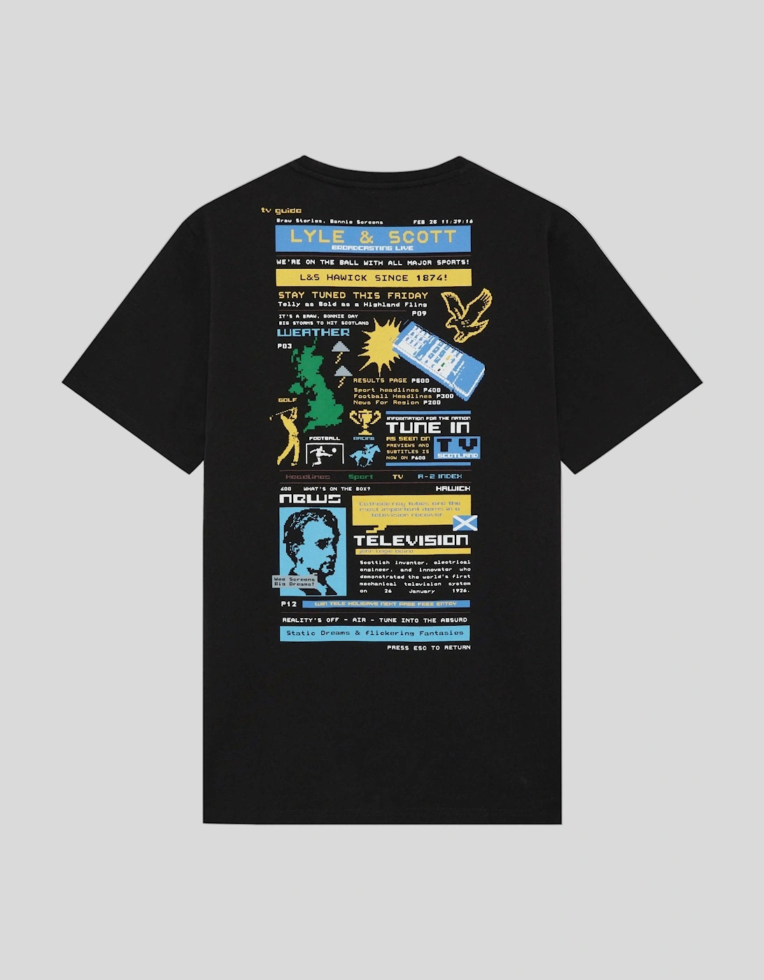 TV Pixel Back Graphic T-Shirt