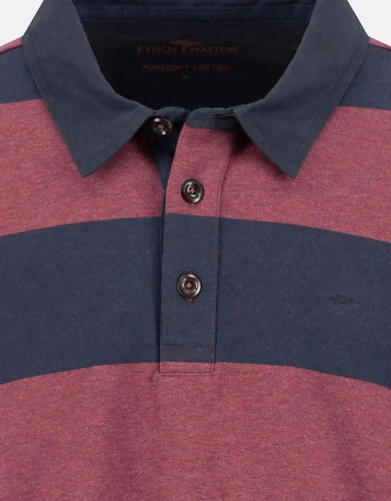 Striped Rugby Collar Sweat Deep Merlot
