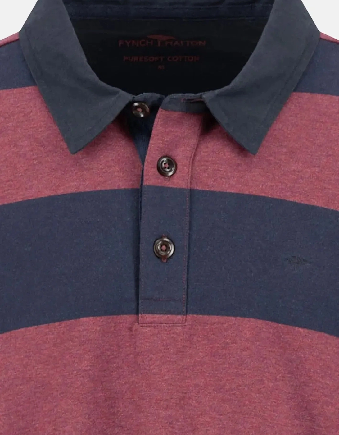 Striped Rugby Collar Sweat Deep Merlot