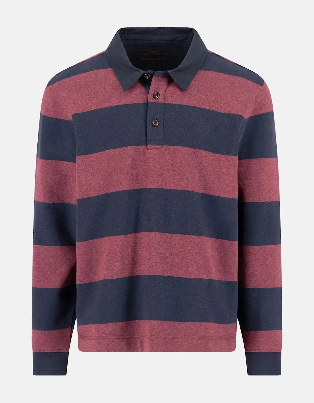 Striped Rugby Collar Sweat Deep Merlot, 4 of 3