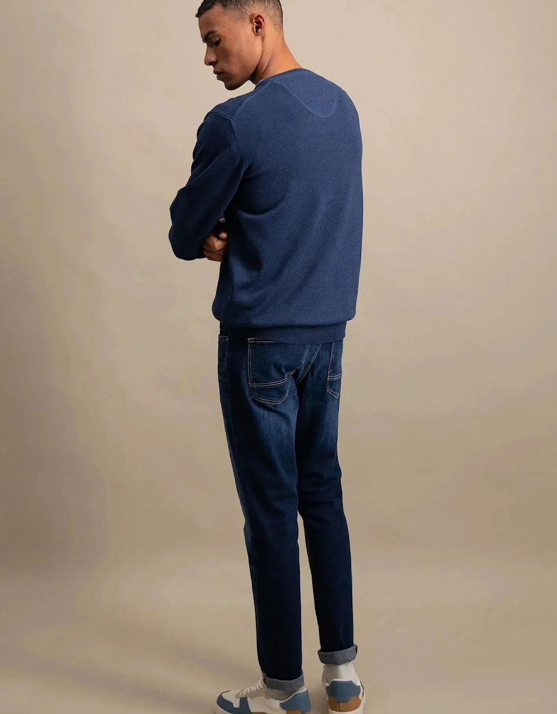 Fine Knit V-Neck Cotton Knit Night