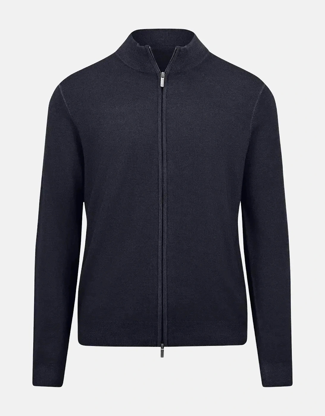 Merino Wool Zip Cardigan Navy, 3 of 2