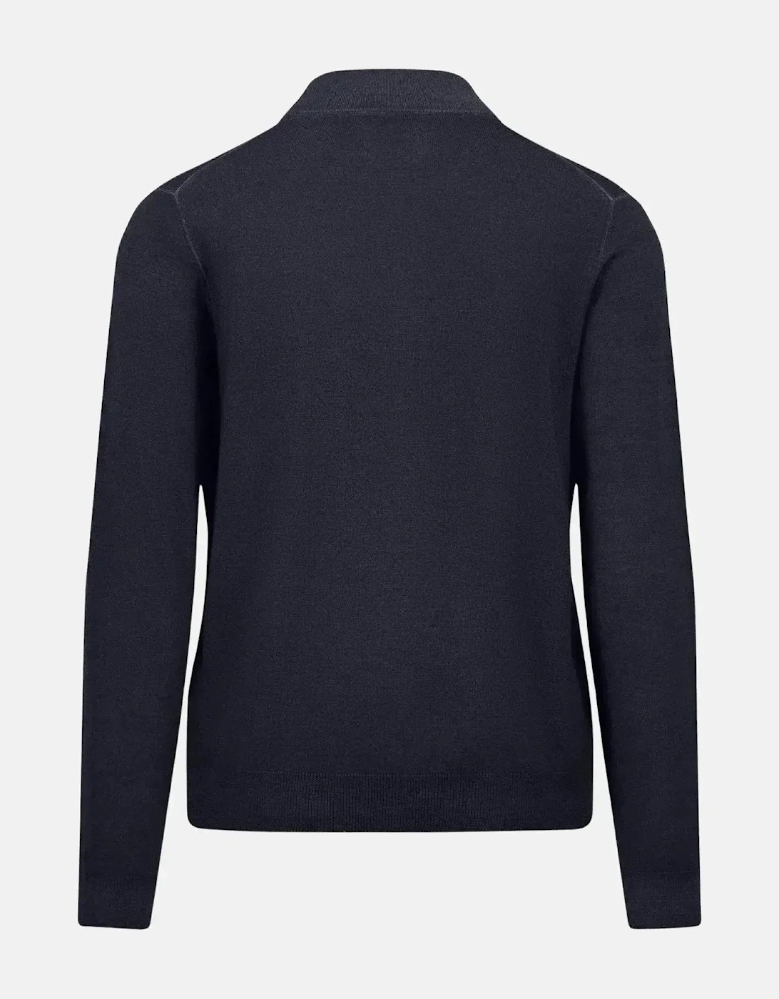 Merino Wool Zip Cardigan Navy