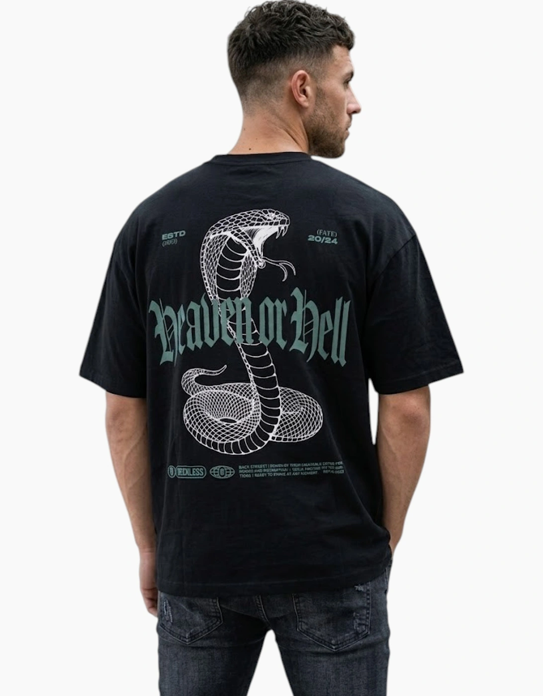 Mens Oversized T Shirts Cotton Drop Shoulder Tee