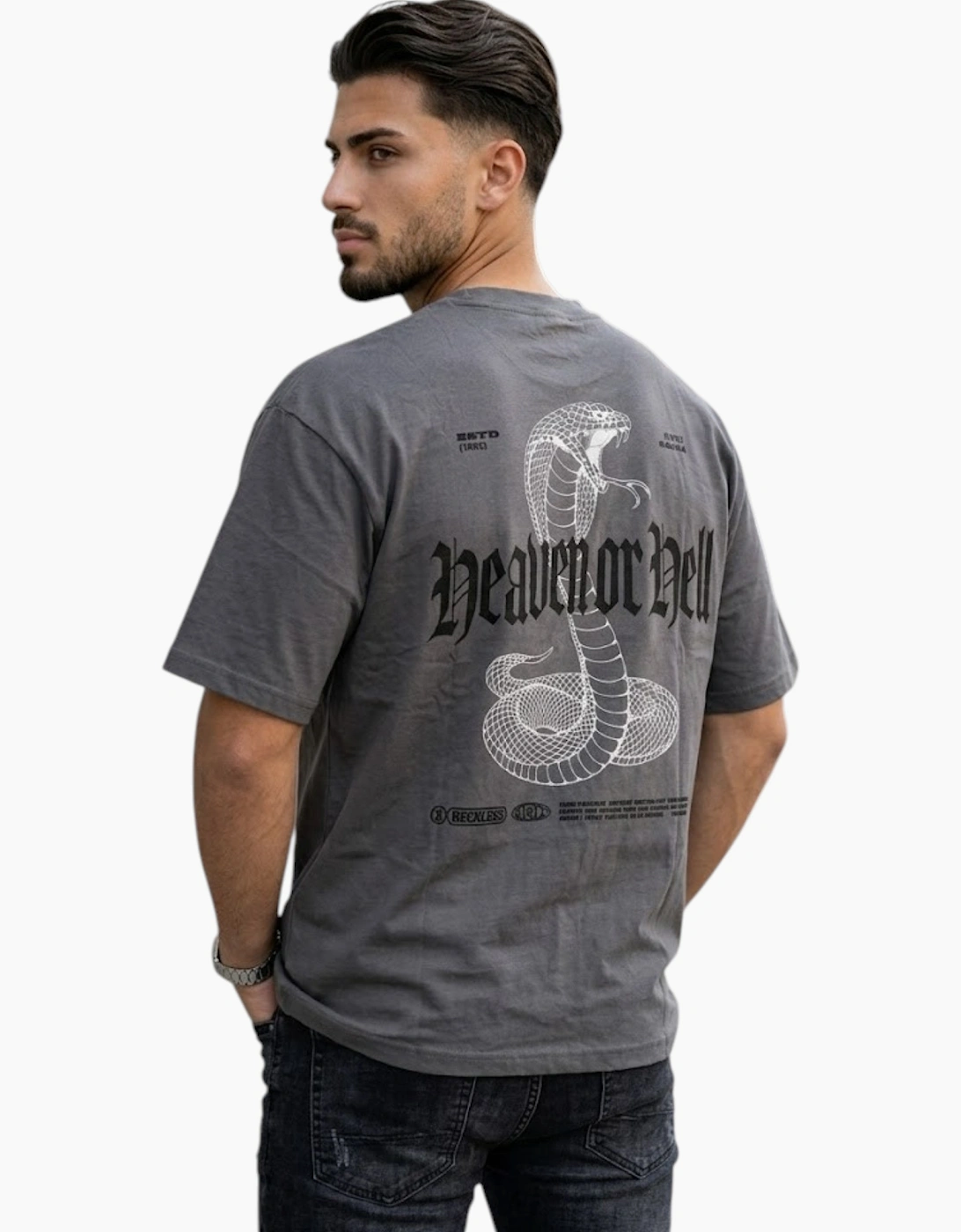 Mens Oversized T Shirts Cotton Drop Shoulder Tee