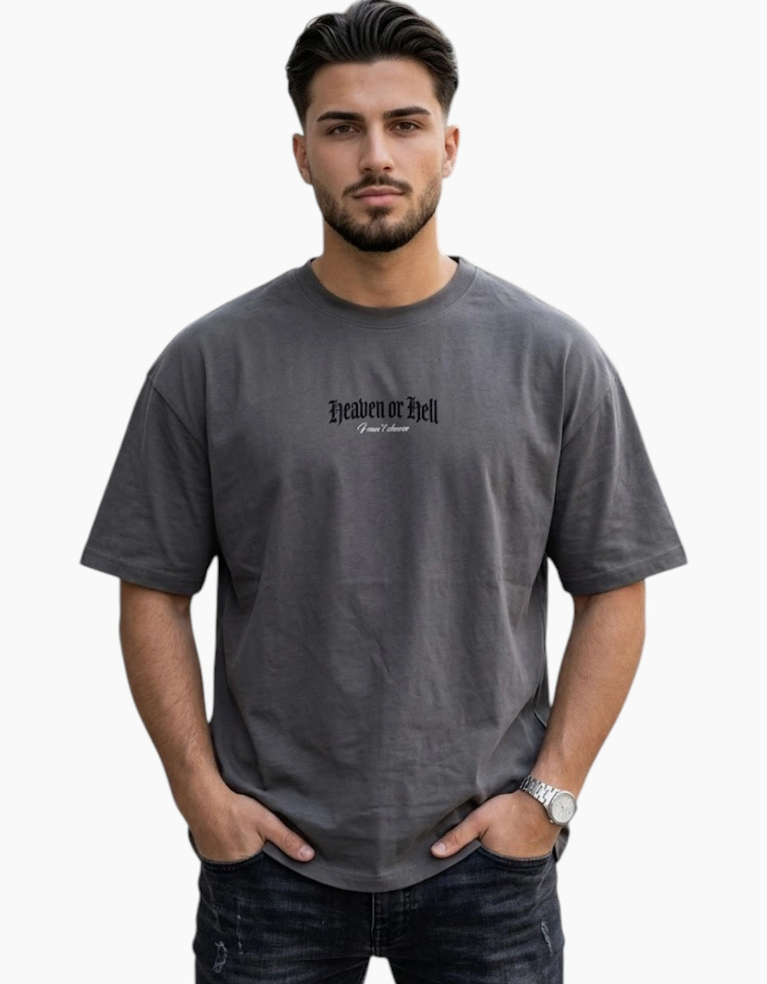 Mens Oversized T Shirts Cotton Drop Shoulder Tee, 4 of 3