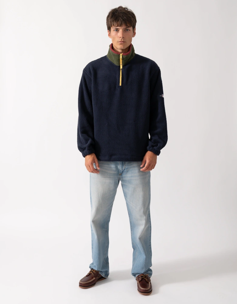 GANT Mens Color-Block Fleece - 433 Evening Blue