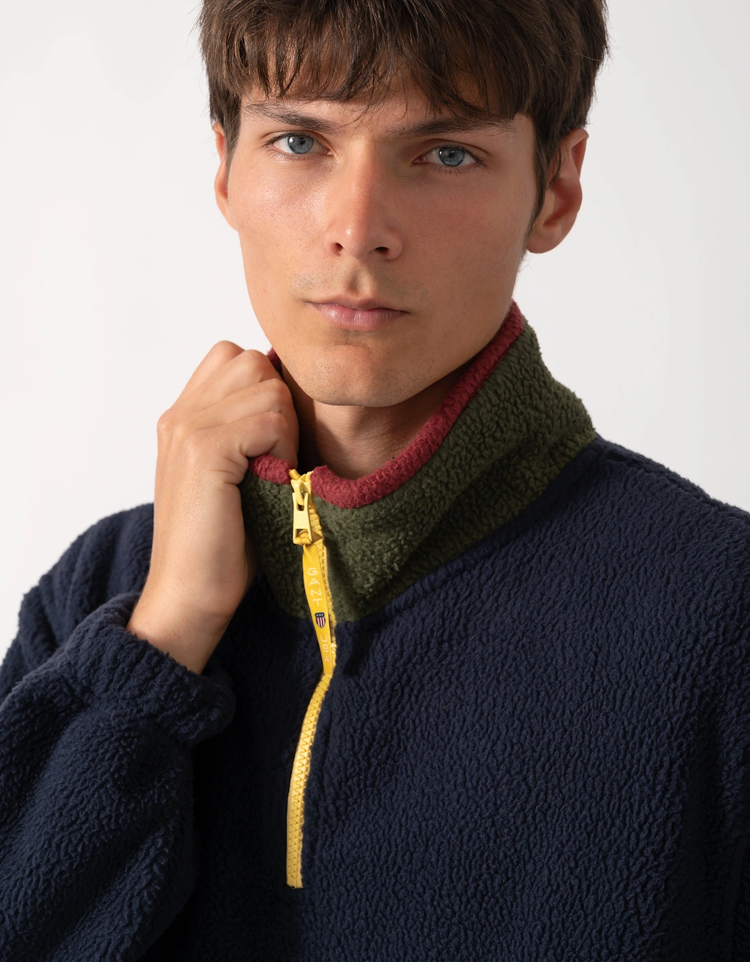 GANT Mens Color-Block Fleece - 433 Evening Blue