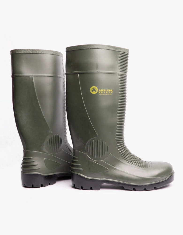 Amblers Safety FS99 Unisex Steel Safety Wellington Boots Green
