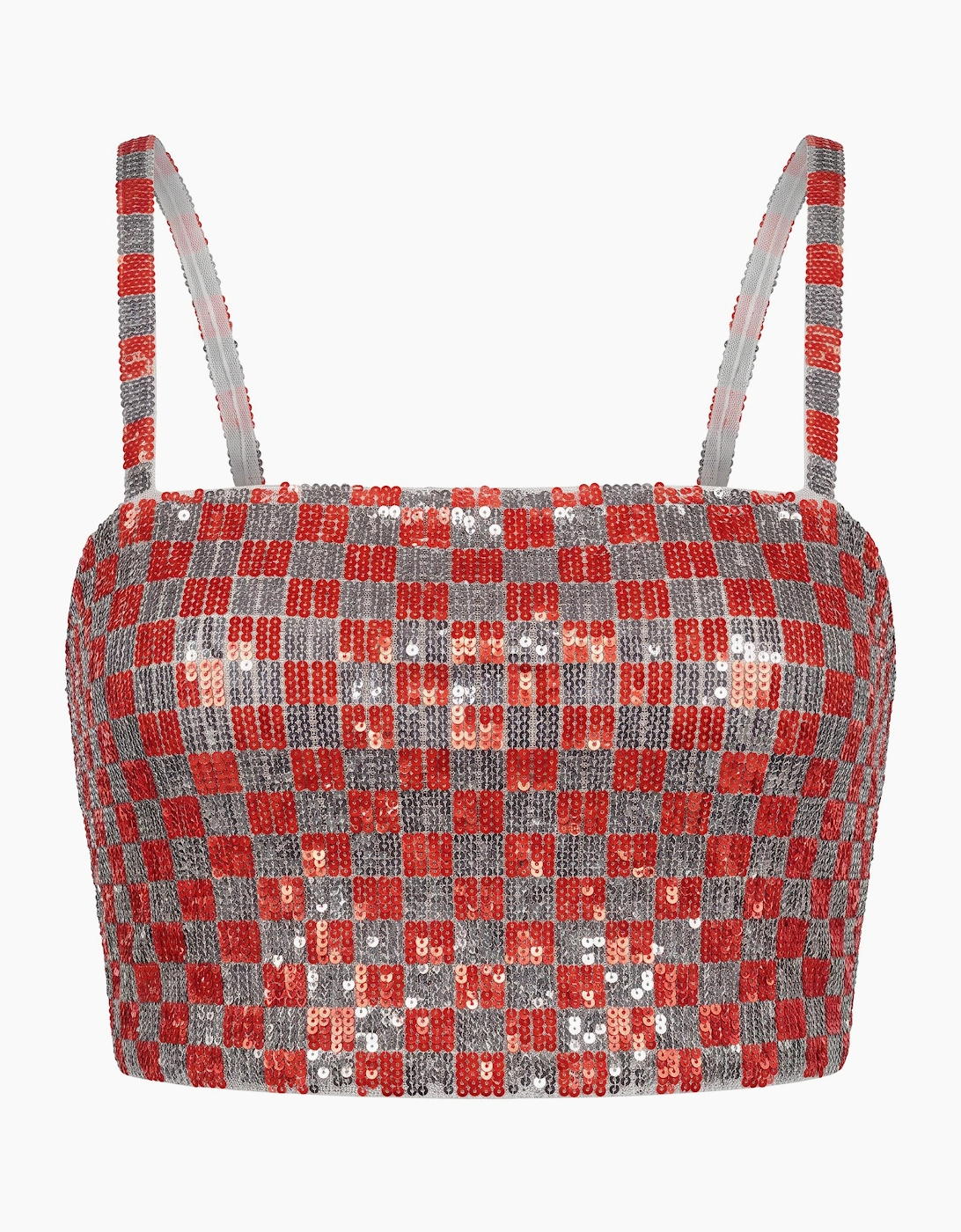 Checker Red Silver Top