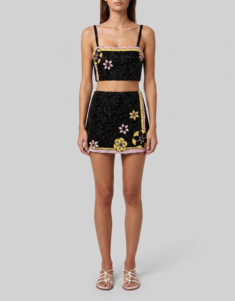 Mei Flattering Summer Luxe Co-ord Top - Black