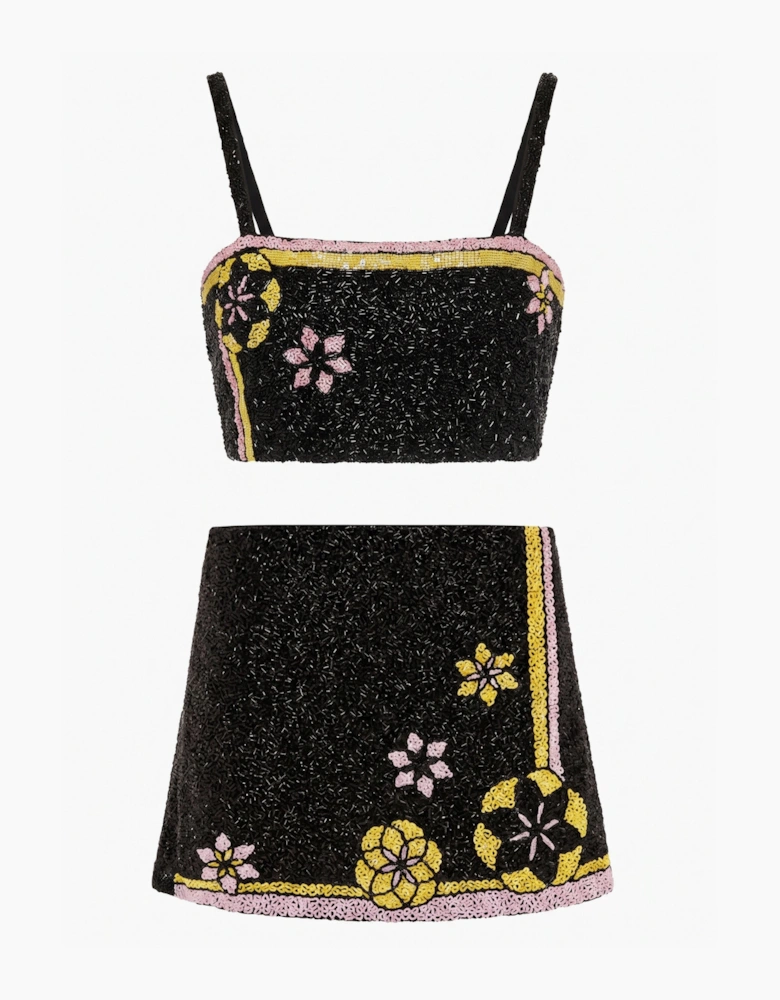 Mei Flattering Summer Luxe Co-ord Top - Black