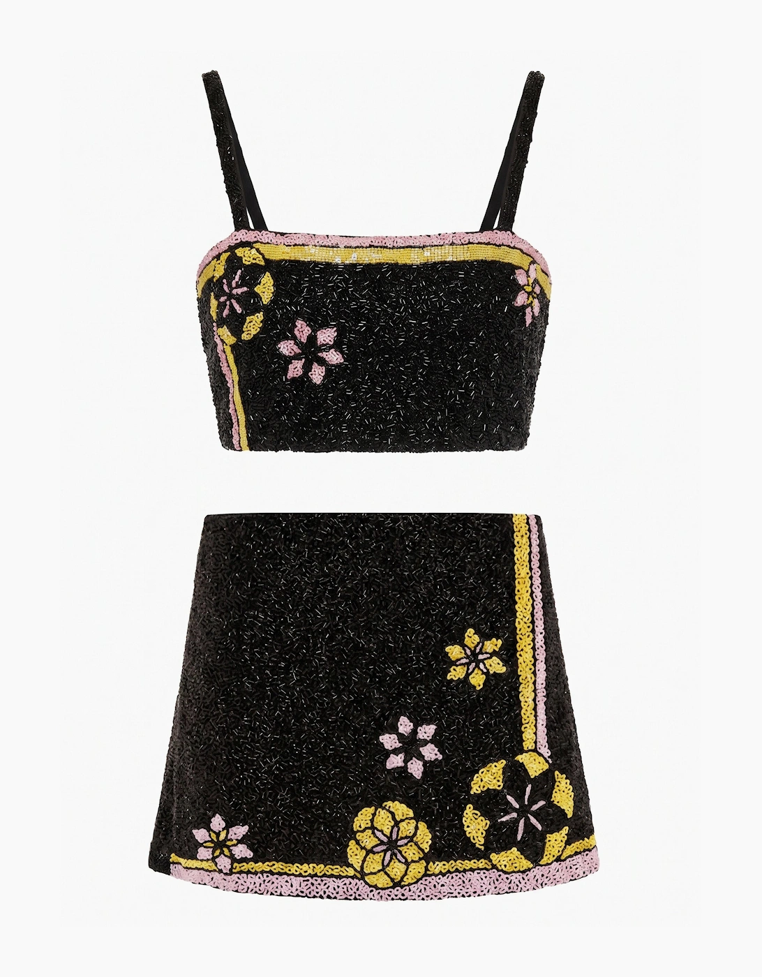 Mei Flattering Summer Luxe Co-ord Top - Black