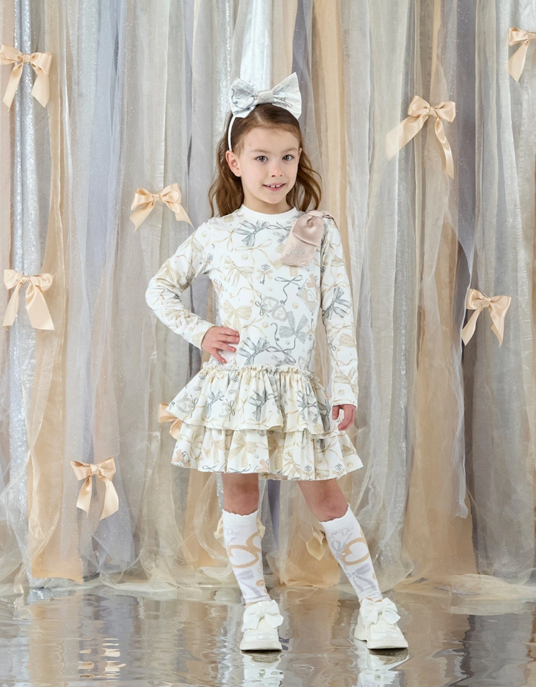 ADEE BAILEY BOW PRINT JERSEY DRESS W262708