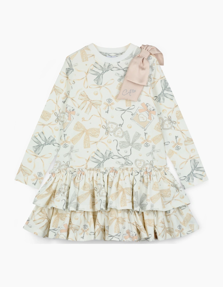 ADEE BAILEY BOW PRINT JERSEY DRESS W262708