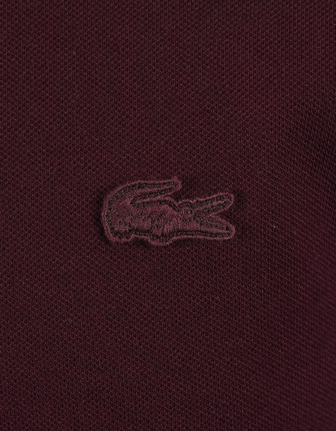 LACOSTE TIPPED PLACKET TONAL BADGE POLO MAROON