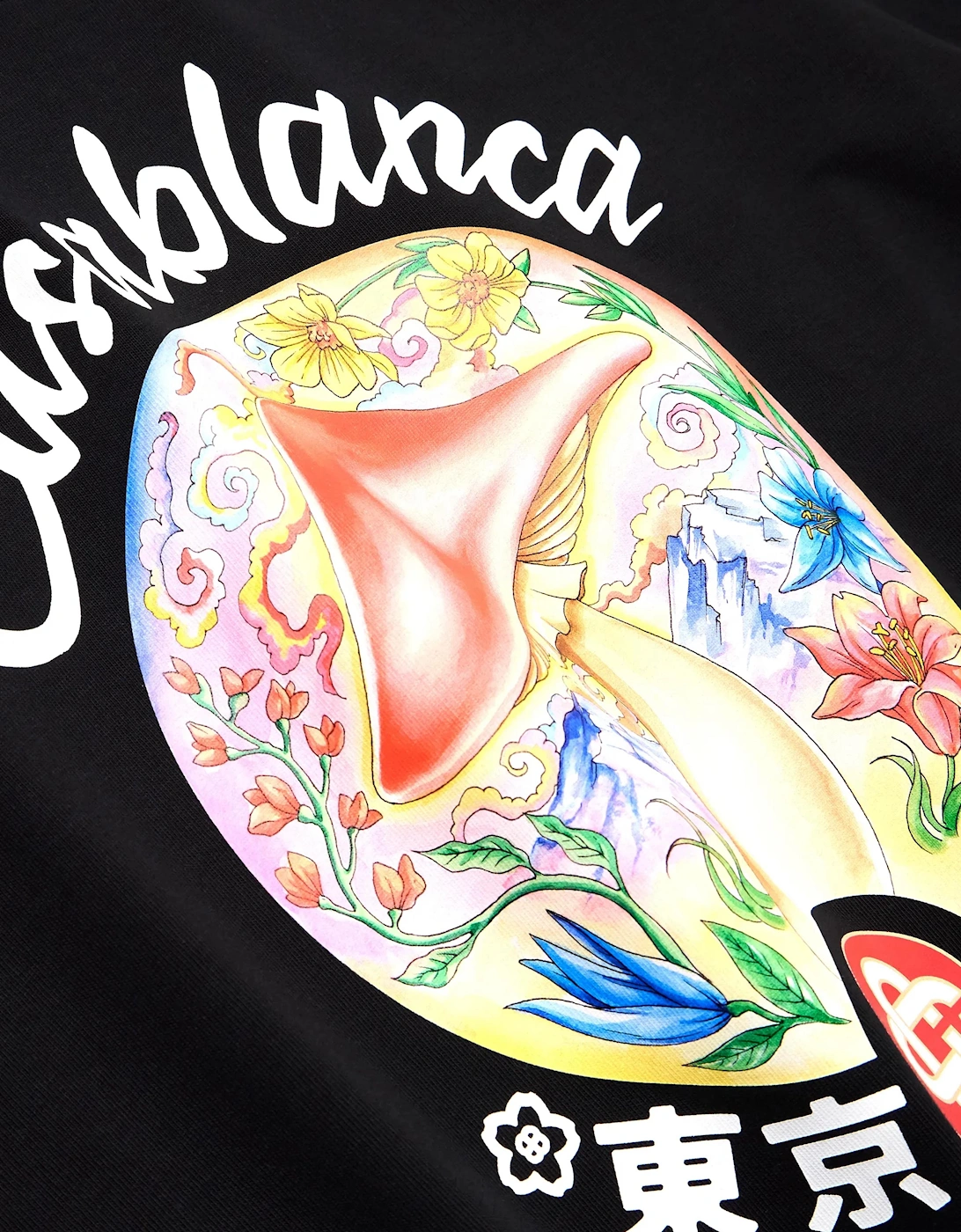CASABLANCA MUSHROOM EMBLEM TEE BLACK