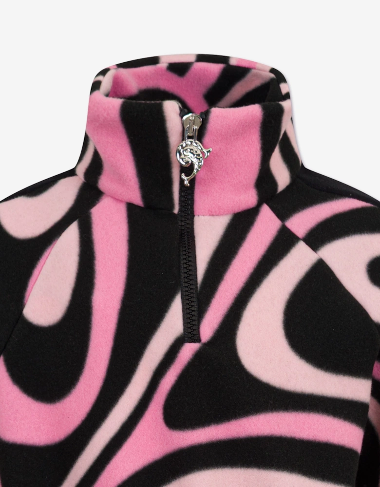 PUCCI Girls Marmo Half Zip Sweatshirt in Pink