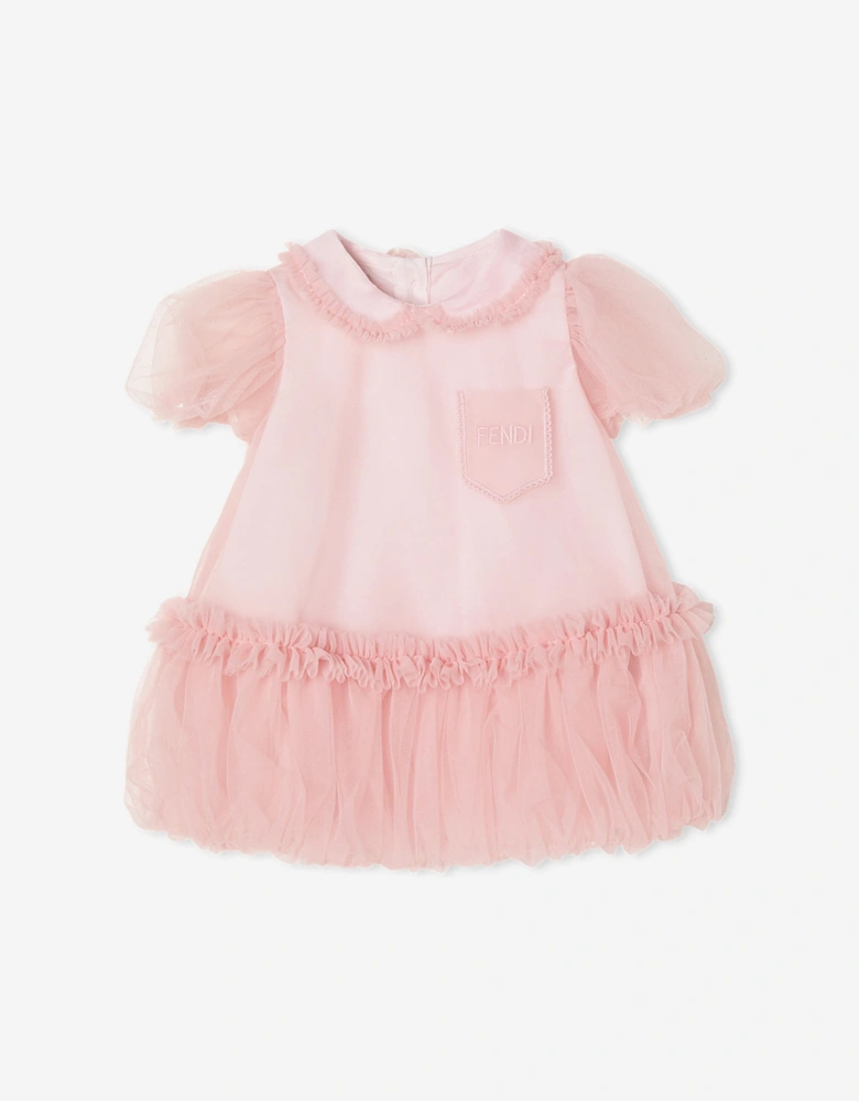 Fendi Baby Girls Tulle Dress in Pink