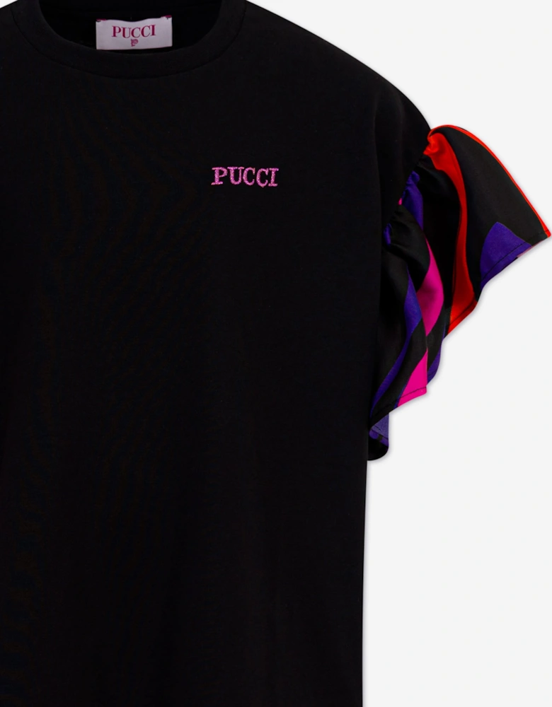 PUCCI Girls Marmo Jersey Dress in Black