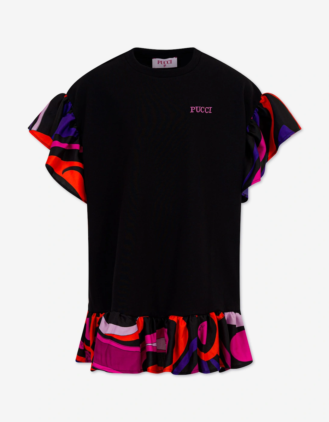 PUCCI Girls Marmo Jersey Dress in Black