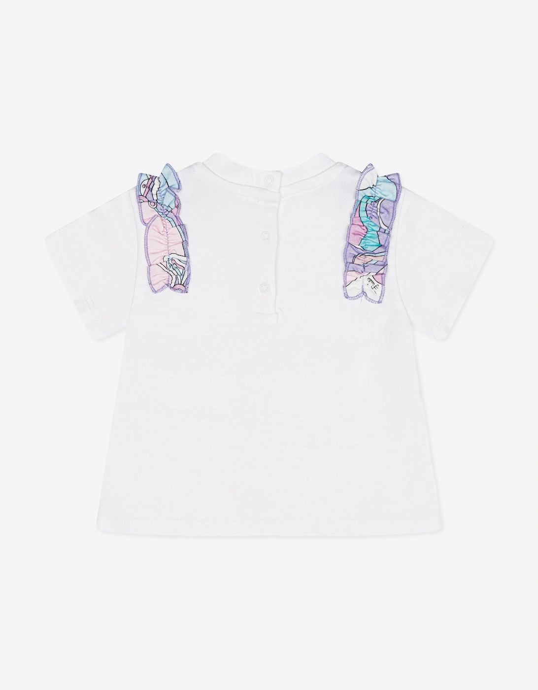 PUCCI Baby Girls Frilly Trim T-Shirt in White