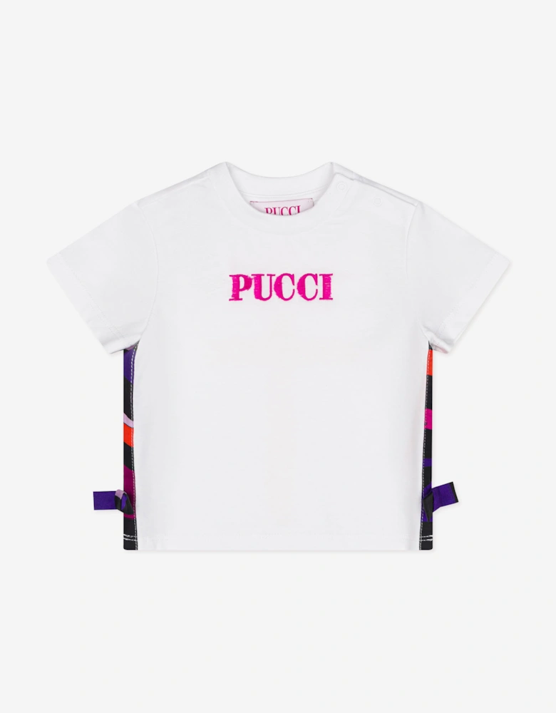 PUCCI Baby Girls Logo T-Shirt in White