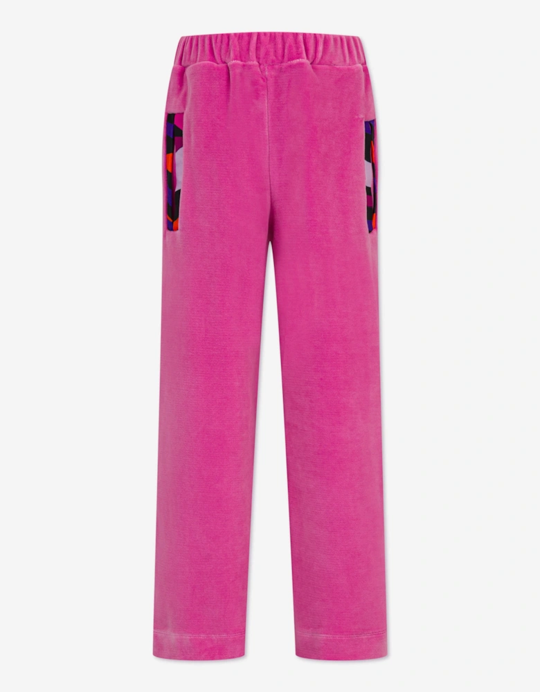 PUCCI Girls Velour Joggers in Pink