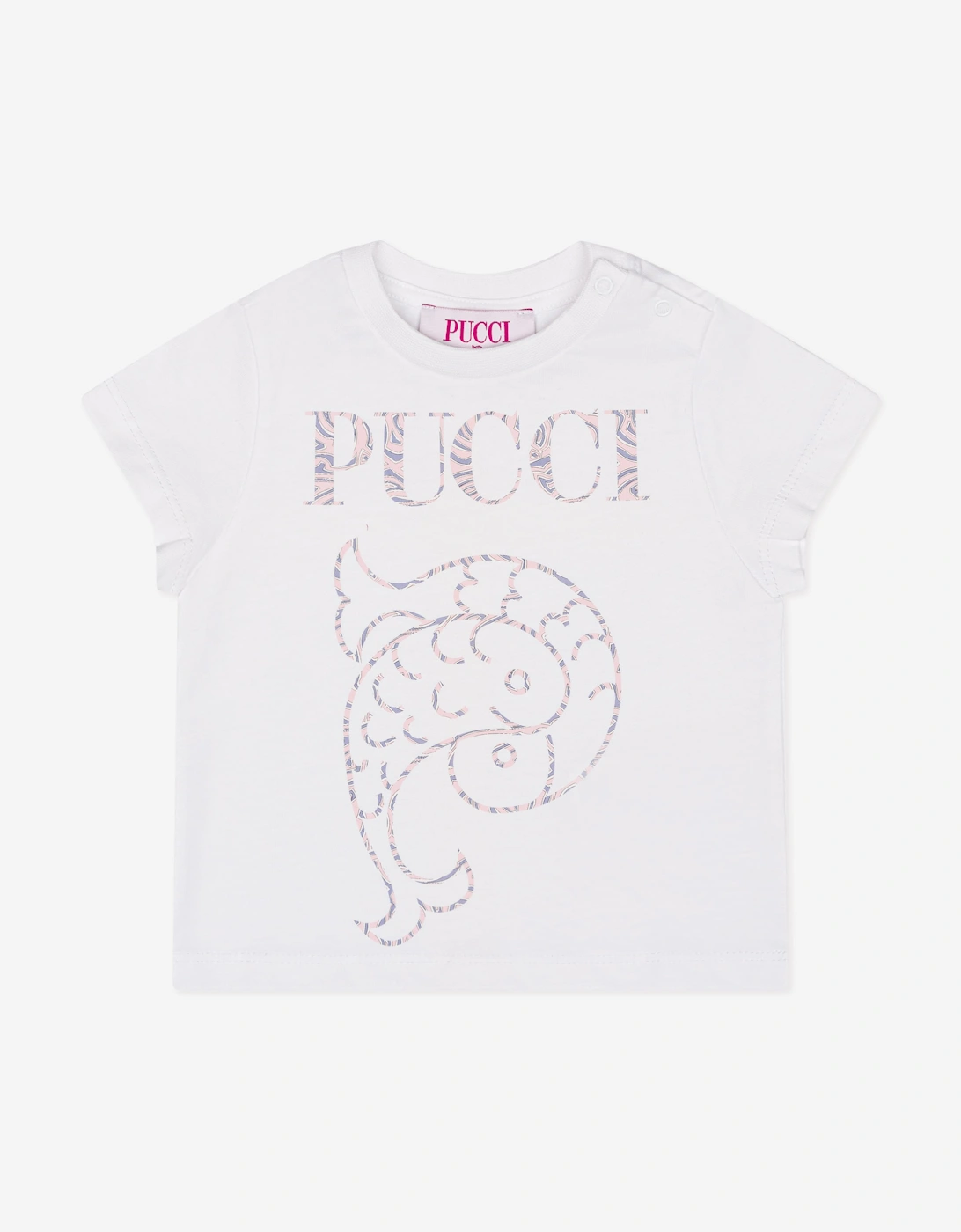 PUCCI Baby Girls Fish Logo T-Shirt in White, 5 of 4