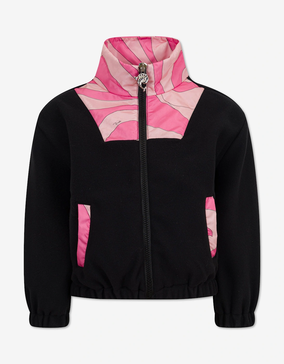 PUCCI Girls Fleece Cardigan in Black, 6 of 5