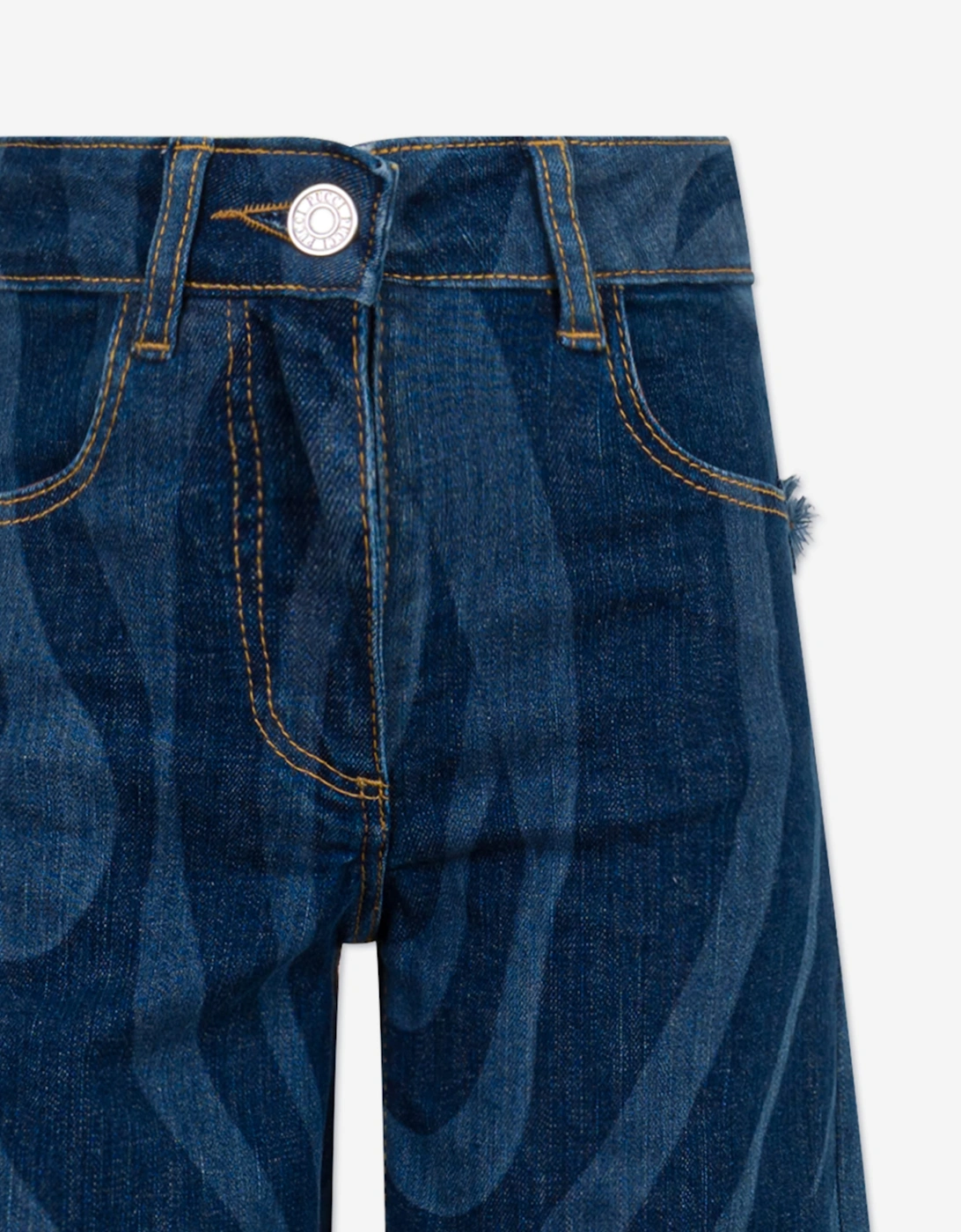 PUCCI Girls Marmo Wide Leg Jeans in Blue