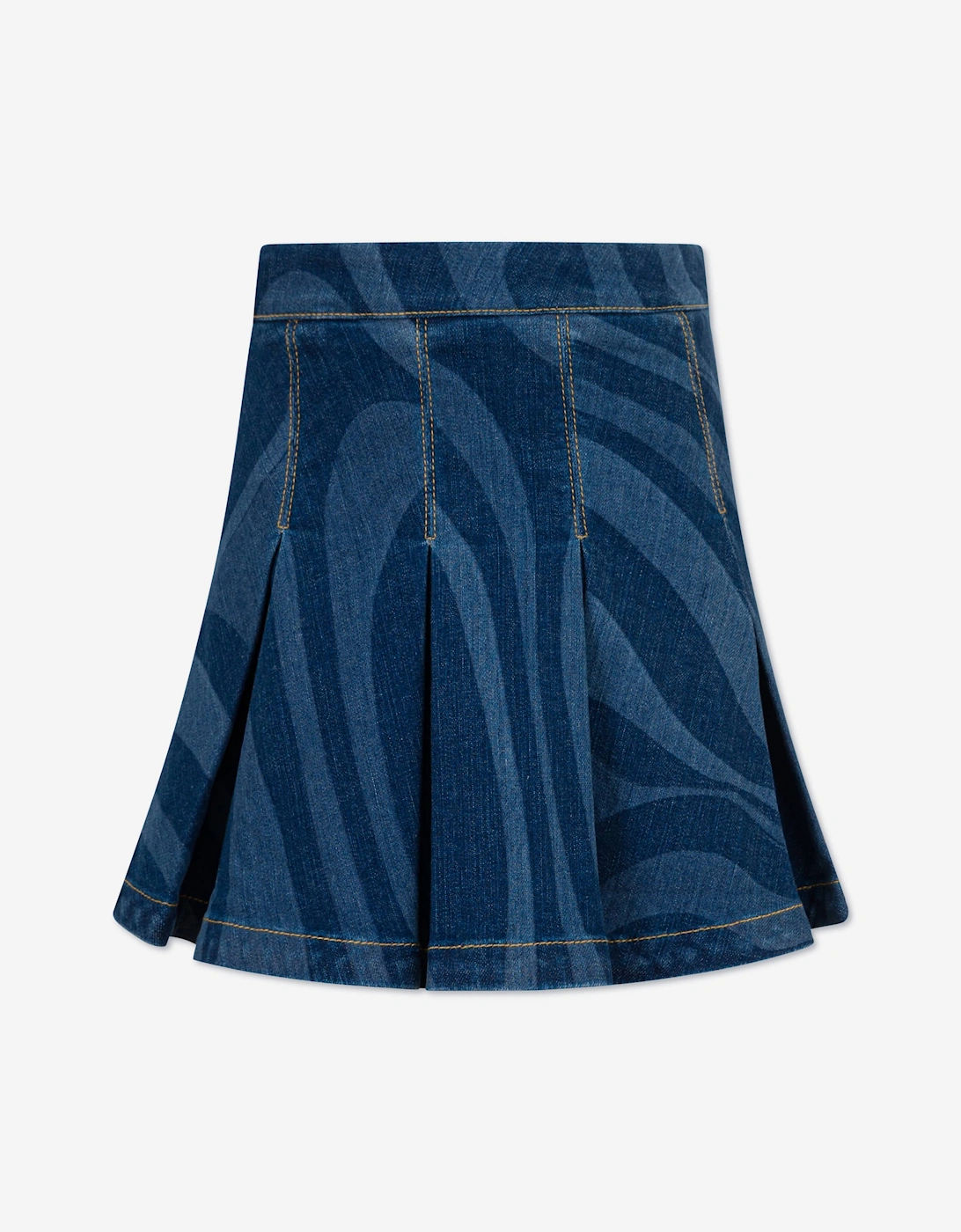 PUCCI Girls Marmo Denim Skirt in Blue, 5 of 4