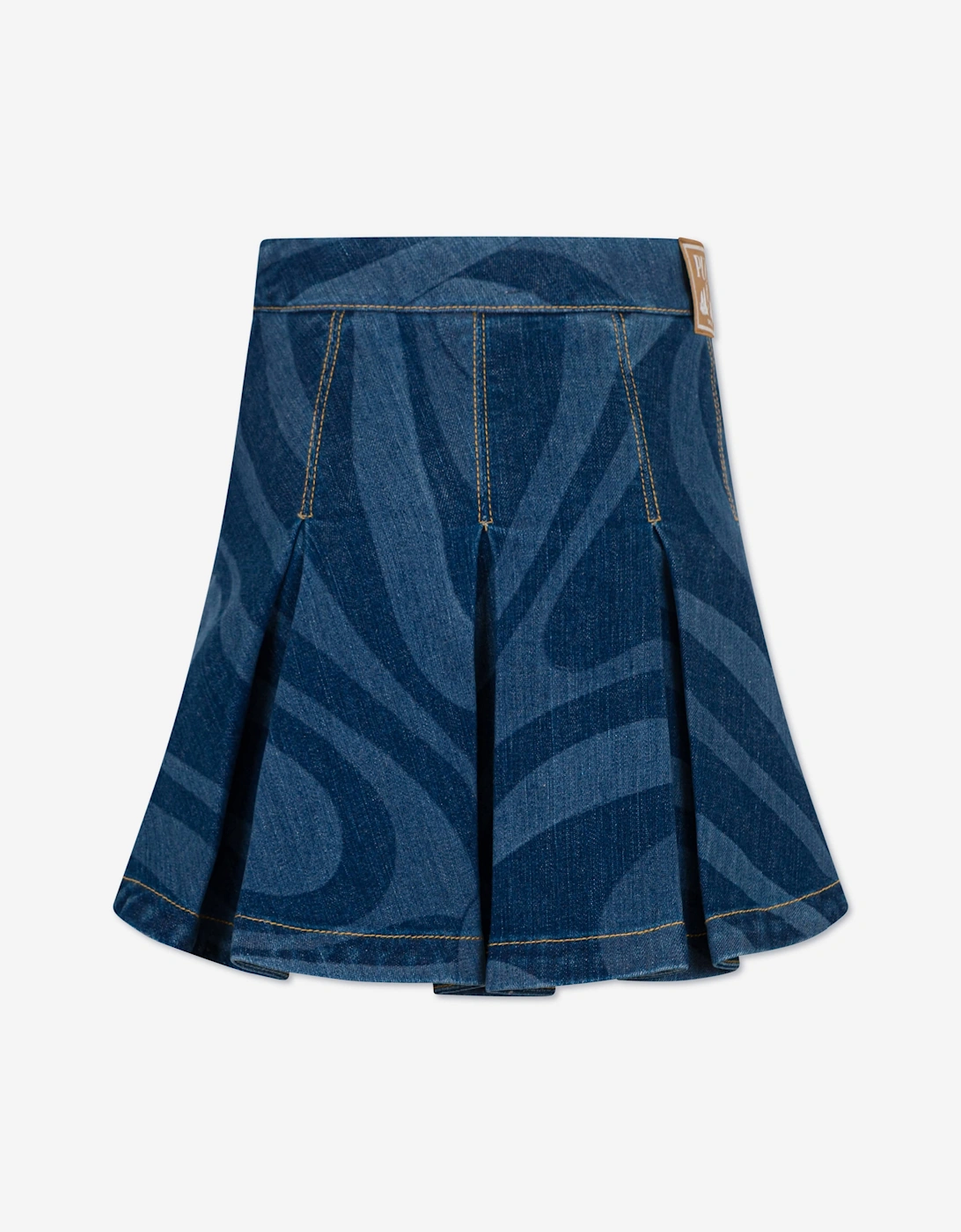 PUCCI Girls Marmo Denim Skirt in Blue