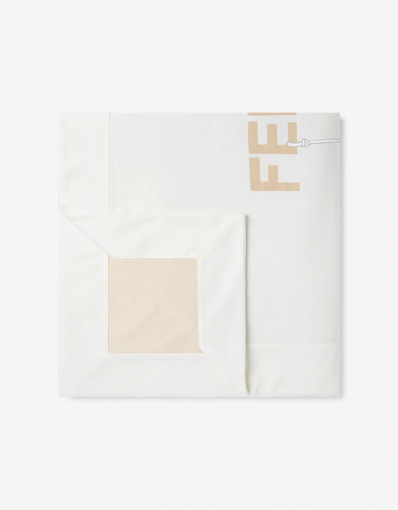 Fendi Baby Bear Logo Blanket in White