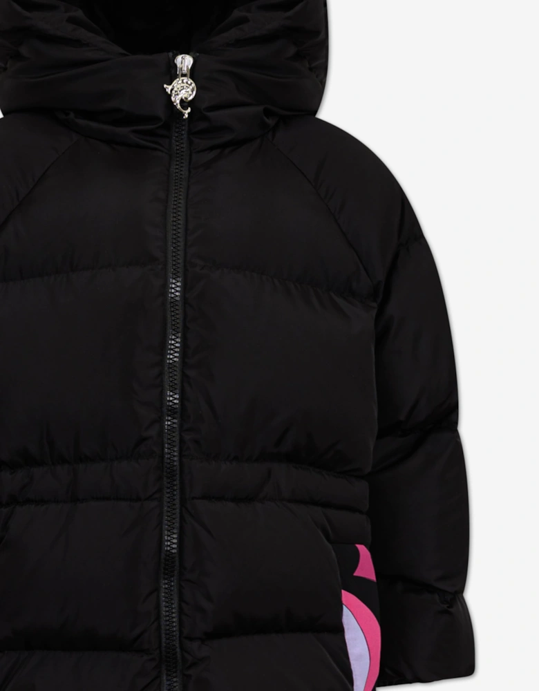 PUCCI Girls Down Padded Puffer Coat in Black