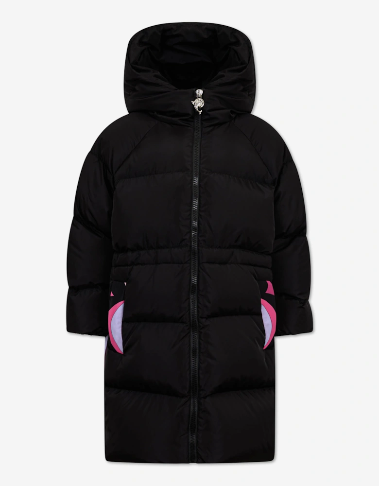 PUCCI Girls Down Padded Puffer Coat in Black