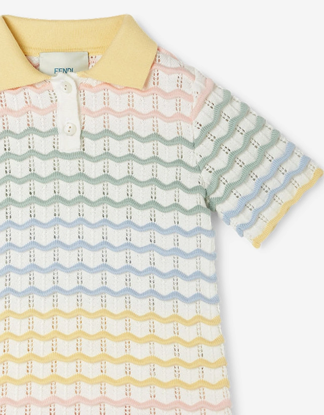 Fendi Baby Girls Wave Knit Polo Dress in Multicolour