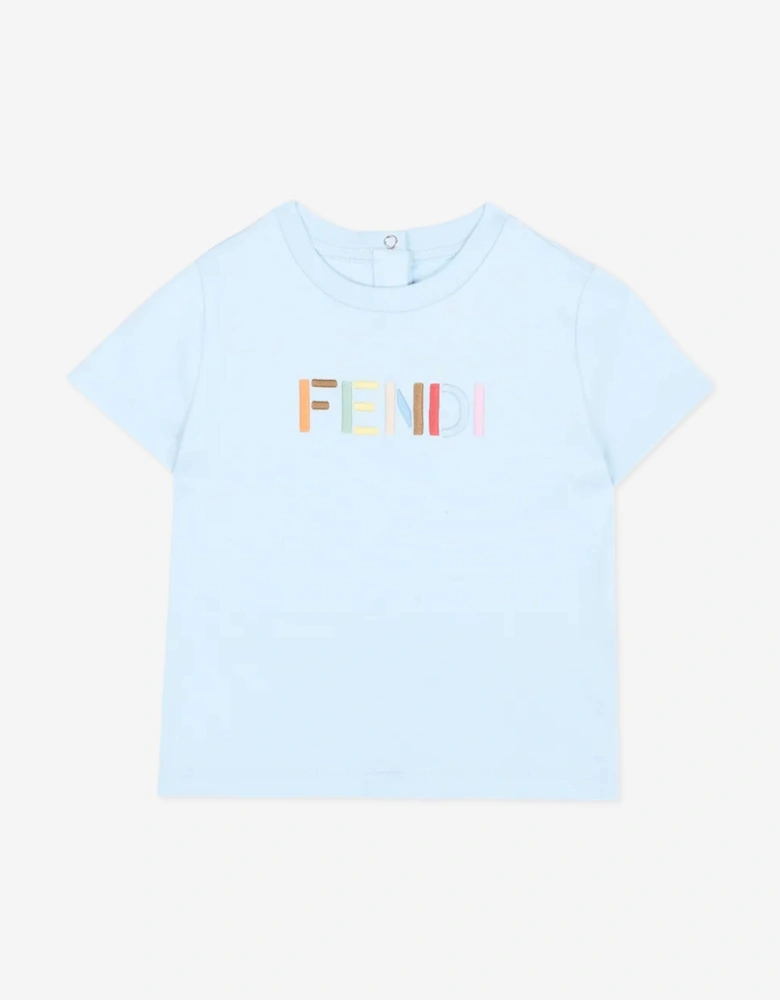Fendi Baby Logo T-Shirt in Blue