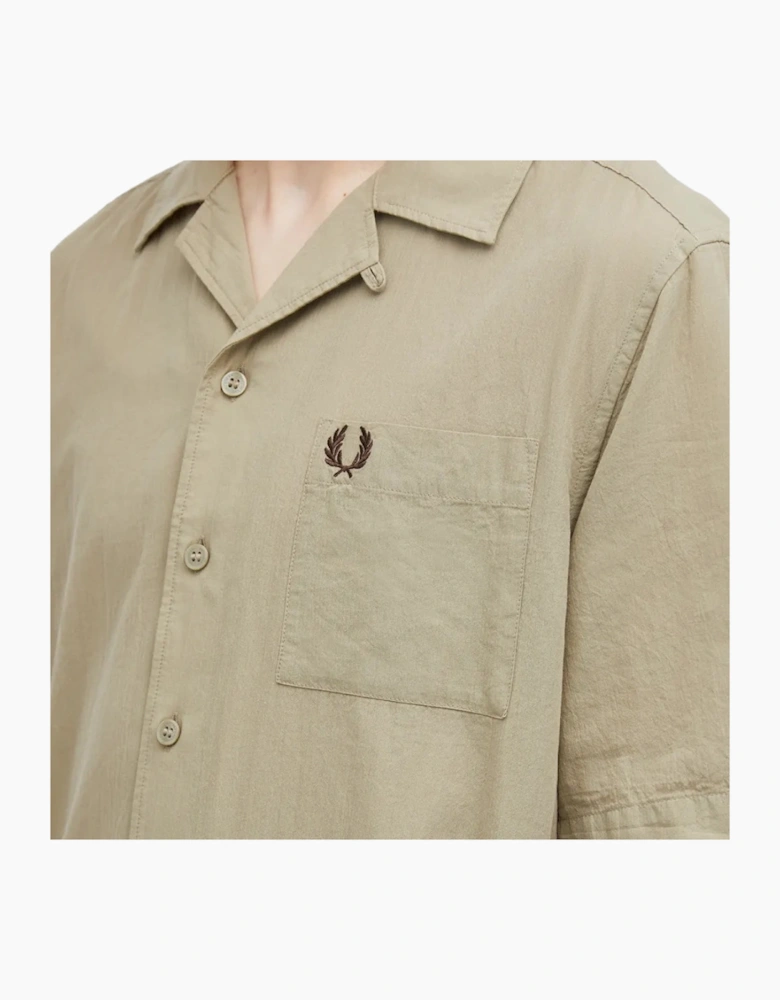 Fred Perry Textured Lightweight Warm Grey Vacation Shirt