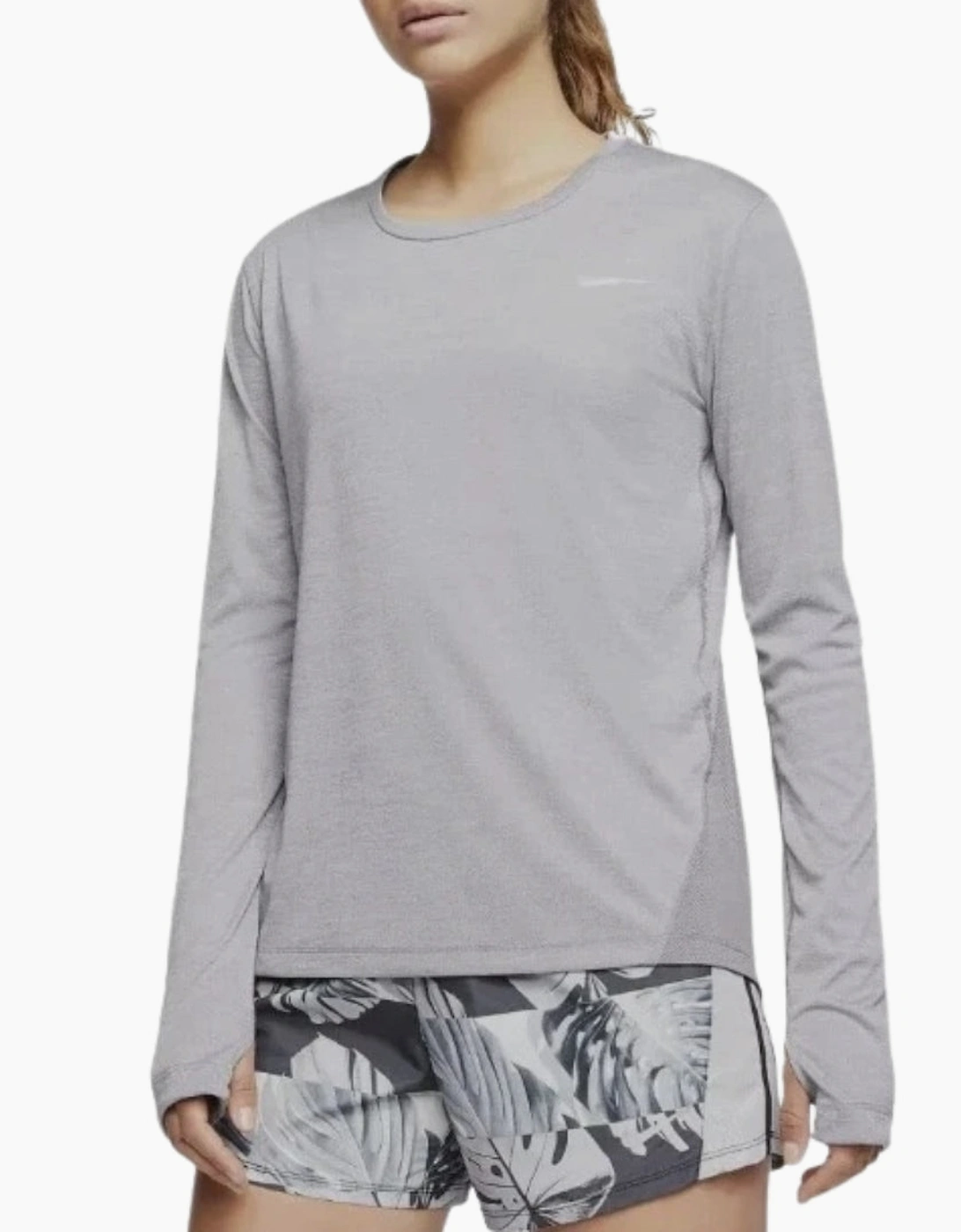 Nike Long Sleeve Light Grey Running Top