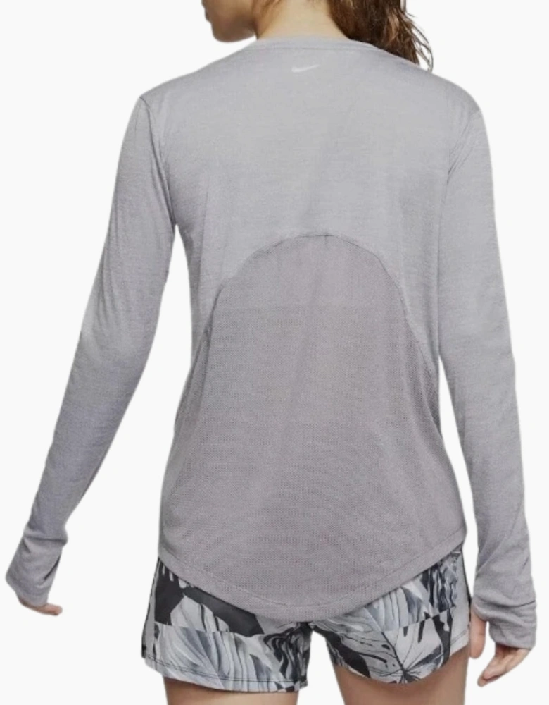 Nike Long Sleeve Light Grey Running Top