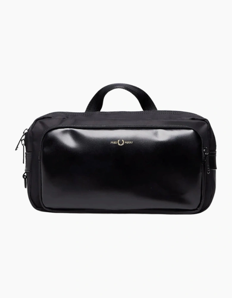 Fred Perry Nylon Twill Leather Cross Body Black Bag